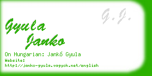 gyula janko business card